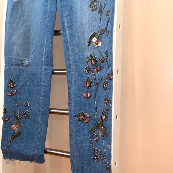Chico’s So Slimming Beaded Vines Girlfriend Ankle Jeans - Picture 4 of 11